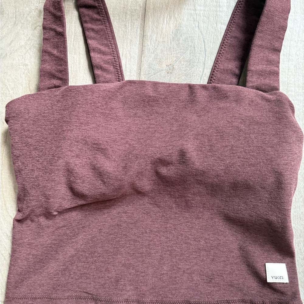 VUORI Mauve Ribbed Tank Top with Wide Straps